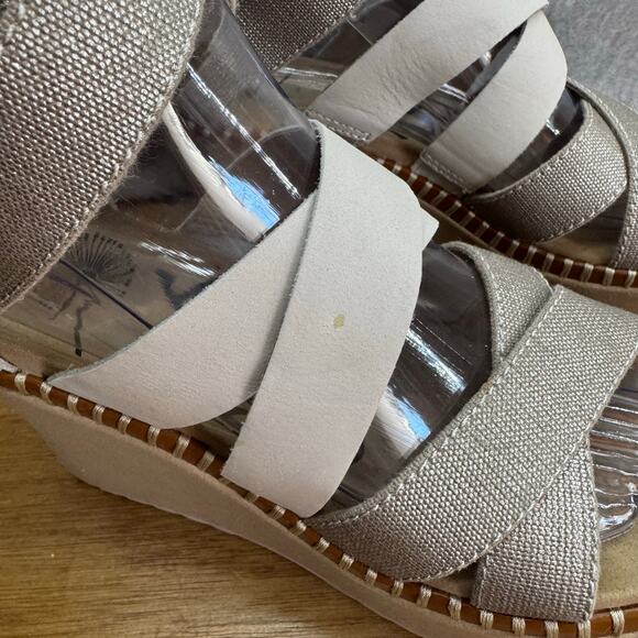 OTBT Pavilion Platform Wedge Heel Strap Sandal-Tan Leather-Cloth-Women 7.5 - Picture 7 of 11
